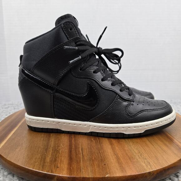 Nike Women 7 Dunk Sky High Essential Black Hidden Wedge Daily Sneaker 644877-008 - Picture 4 of 14